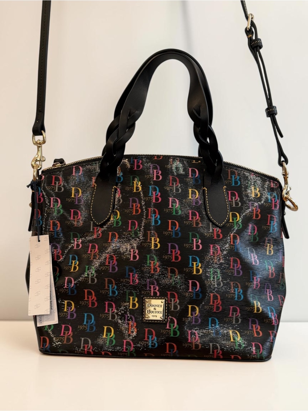 Dooney & Bourke Celeste Satchel Black Multicolor DB 1975 NWT
